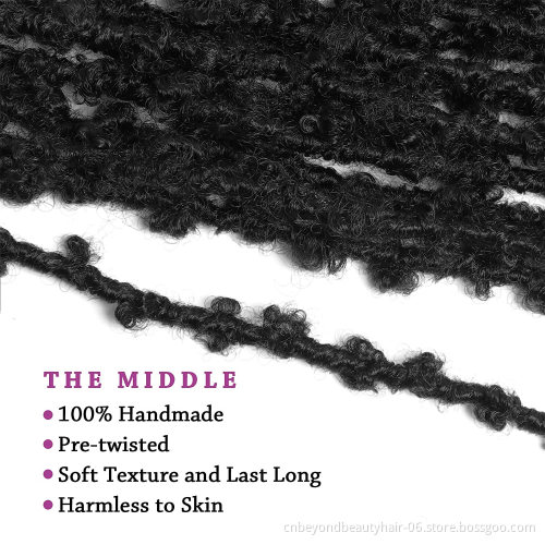 Wholesale Private Label Black 613  Butterfly Faux Locs Crotchet Hair Spring Twisted Pre Loop  Goddess Locs